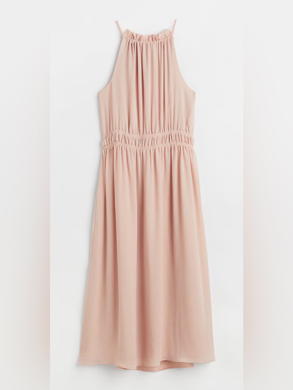 H&M Light Pink Elastic Waist Midi Dress Size Xl